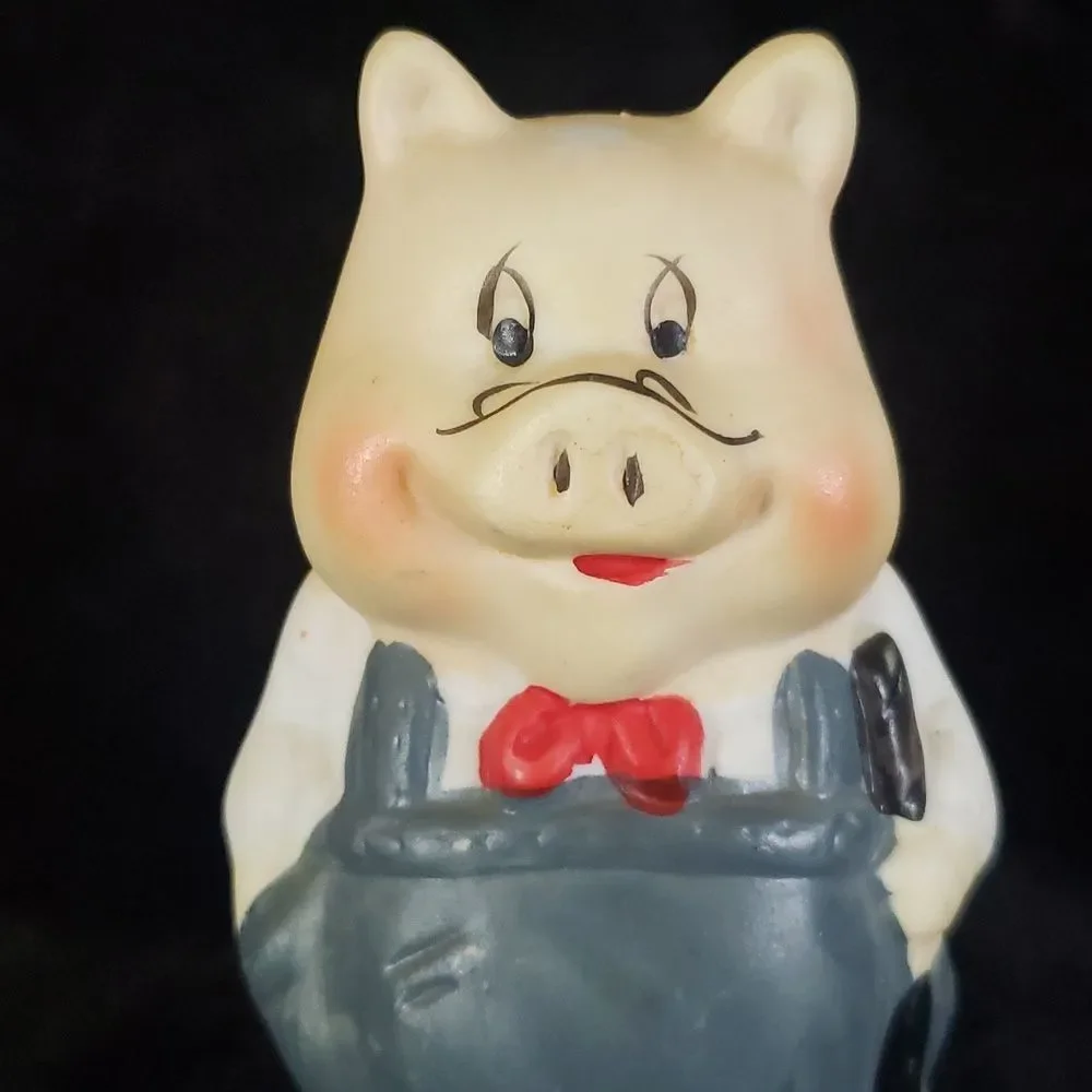 Vintage Handpainted Ceramic Pig Bell